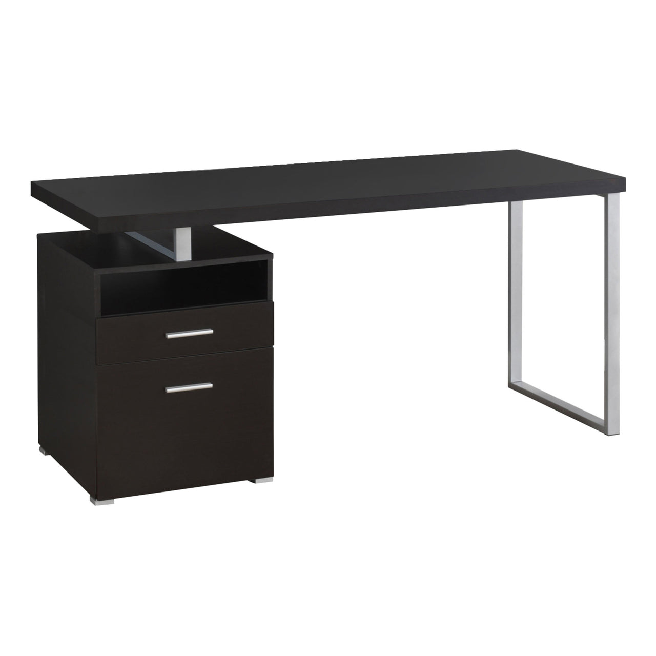 60" Particle Board and Grey Metal Computer Desk-1
