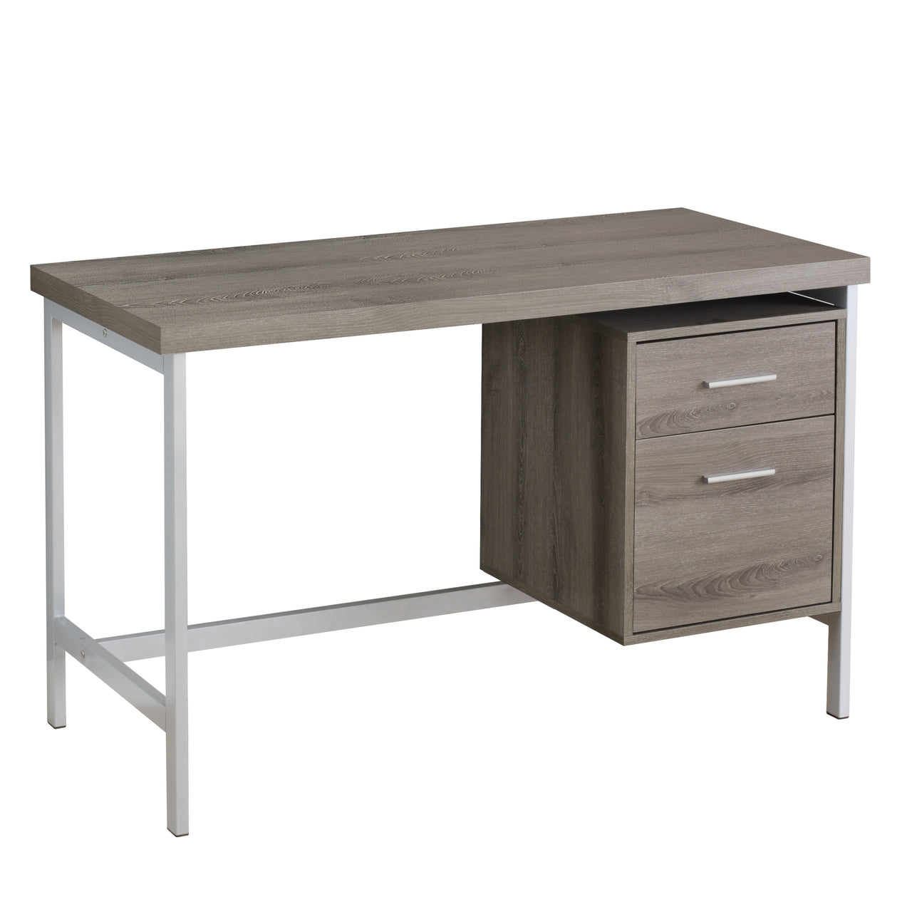 24" Taupe Rectangular Computer Desk With Two Drawers-0