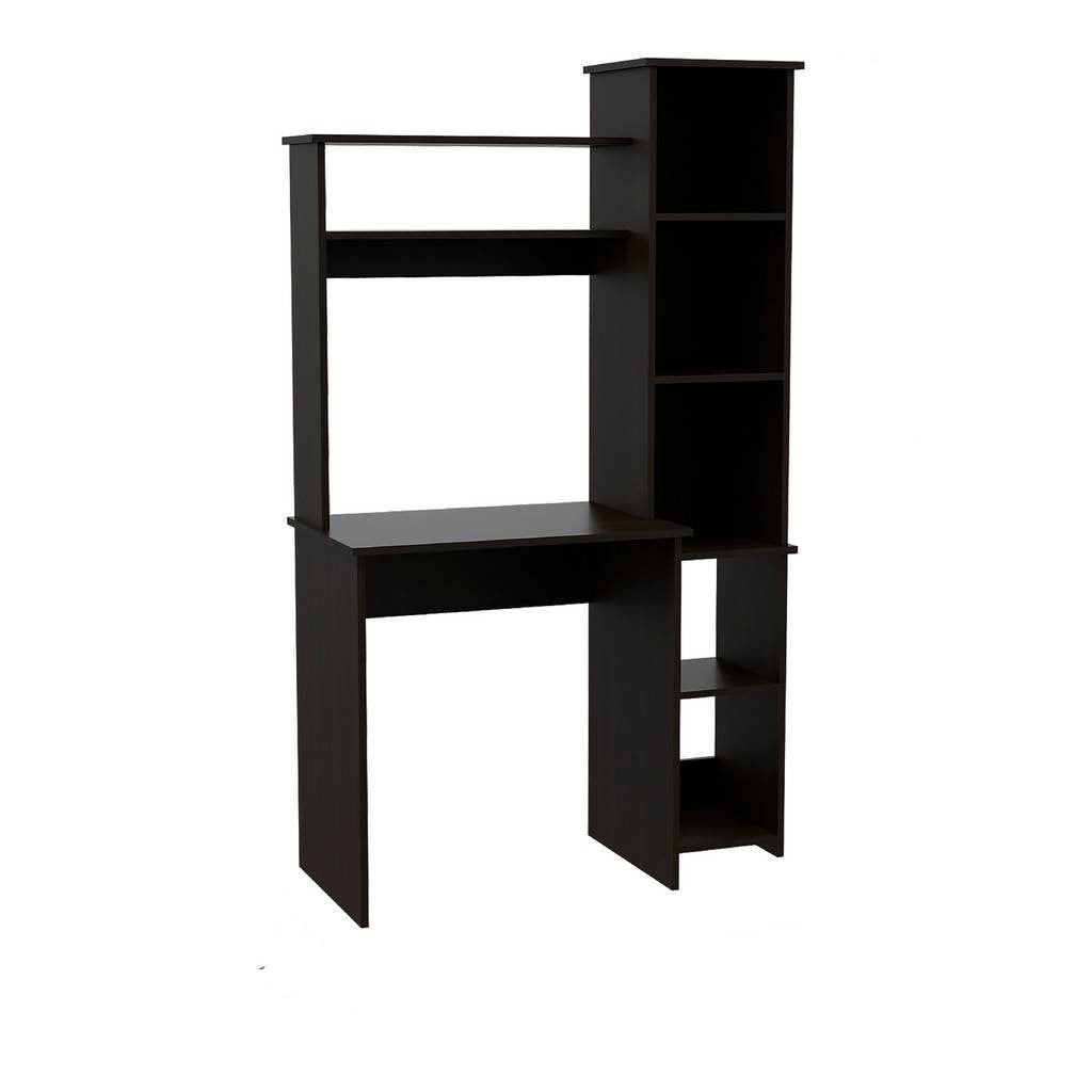 Modern Black  Office Desk with Storage Cabinet-0