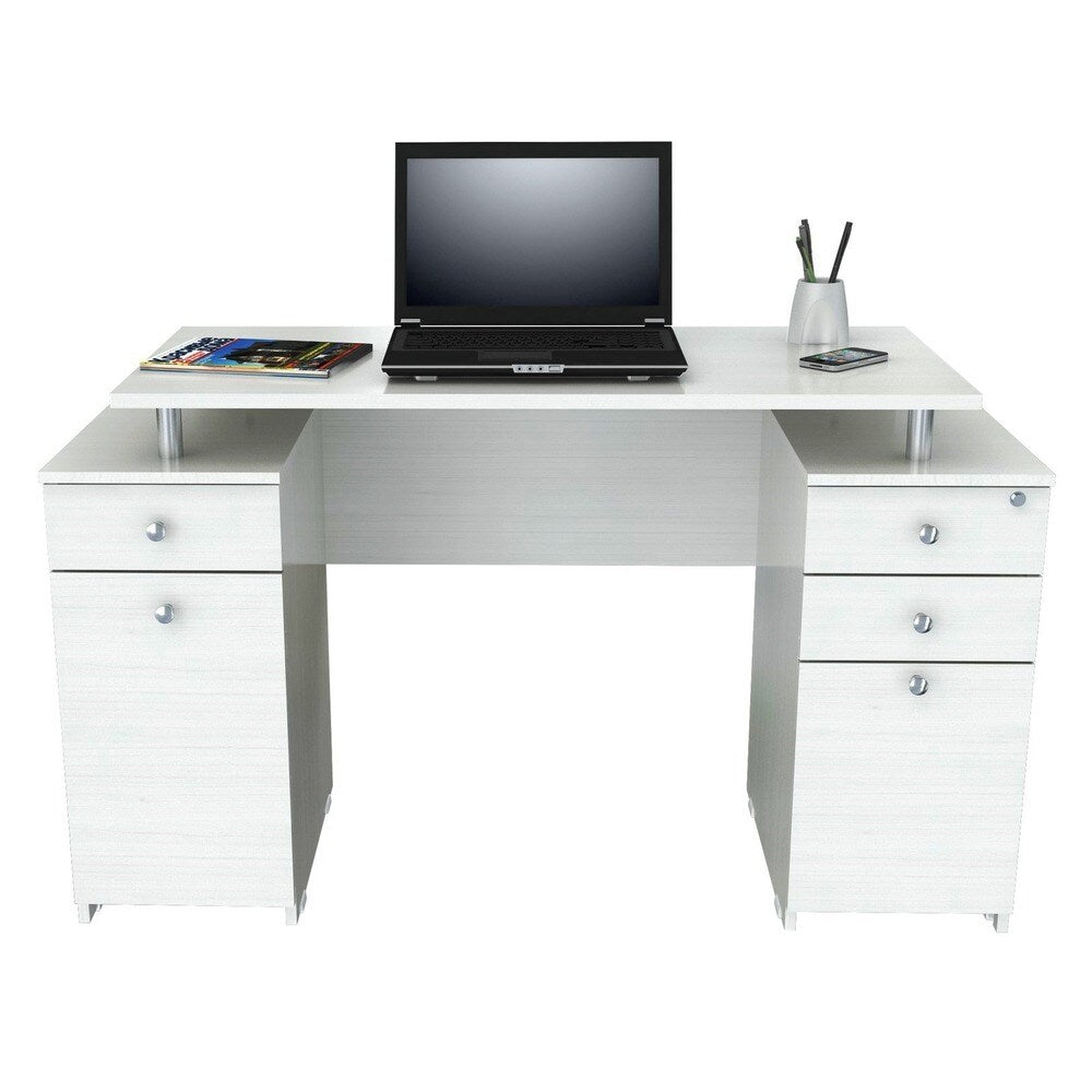 50" Desk with Four Drawers White-0