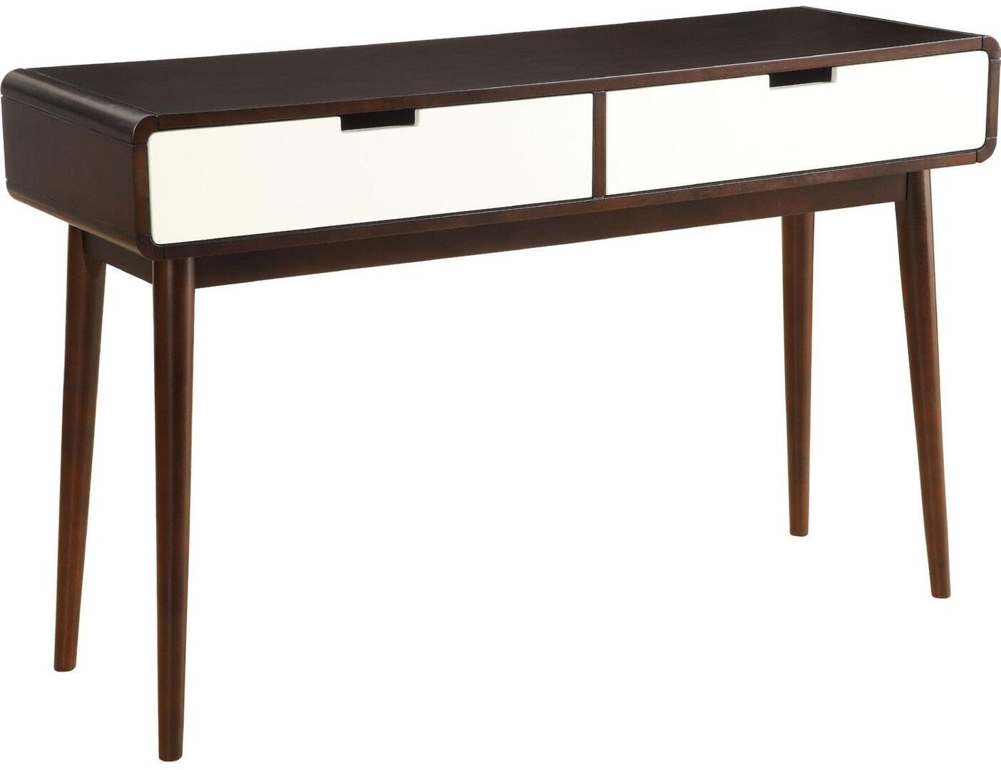 Mahogony and White Double Drawer Console Table-1