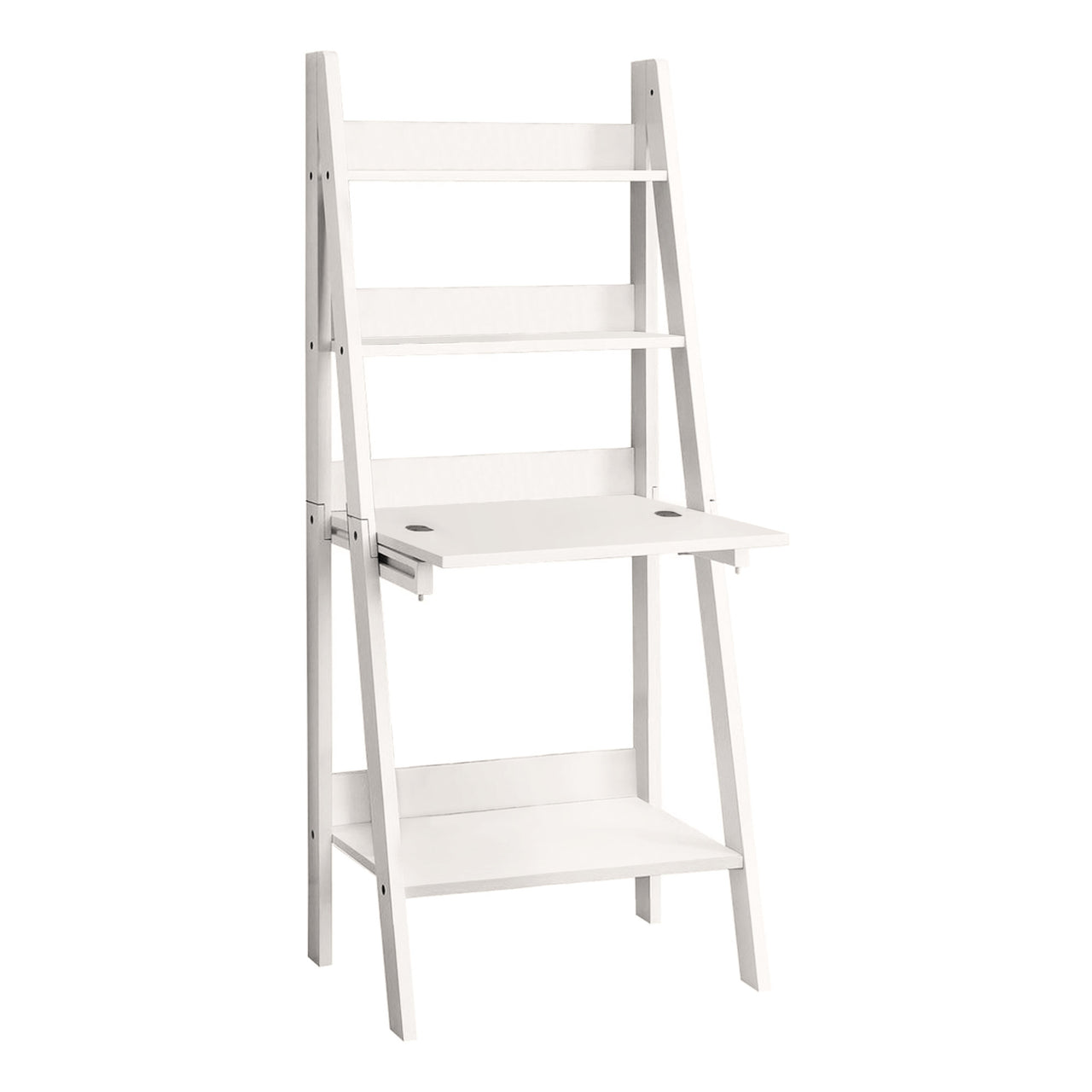 26" White Rectangular Ladder Desk-0