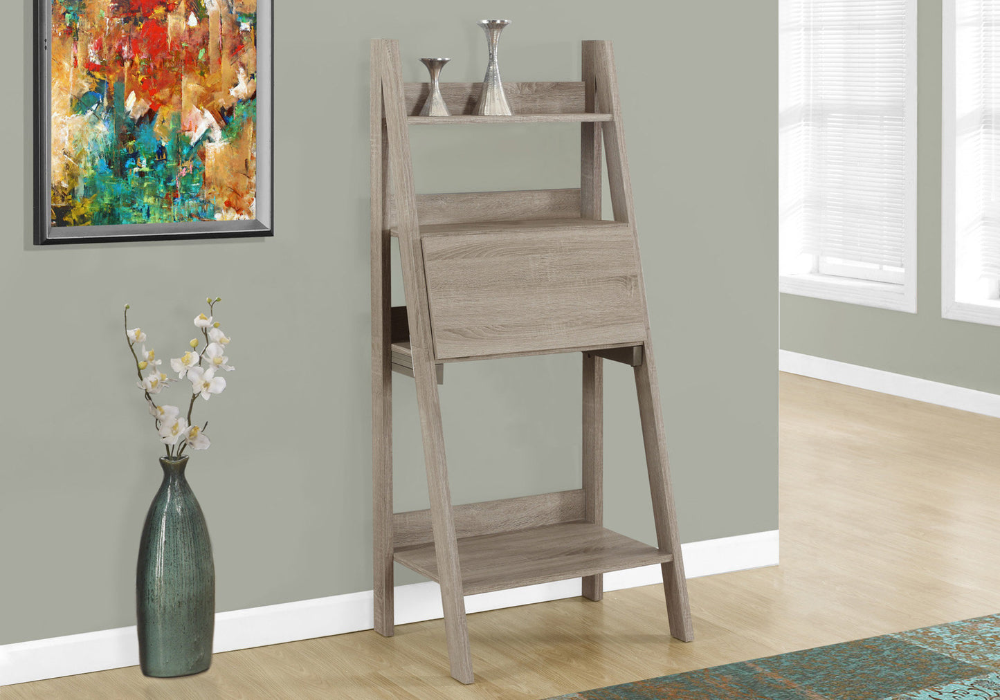 26" Taupe Rectangular Ladder Desk-1