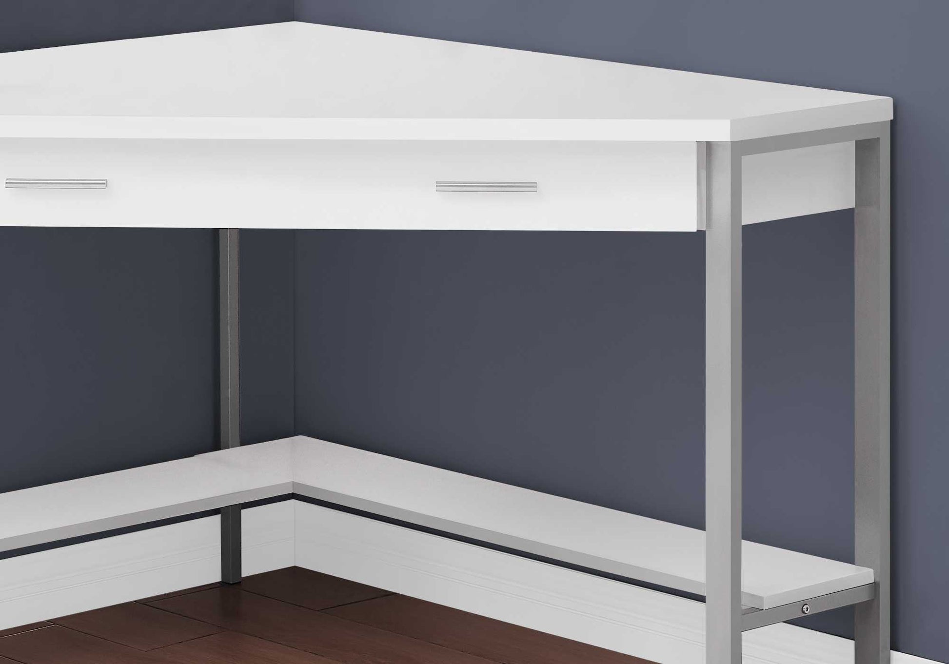 42" White Corner Computer Desk-1