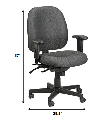 29.5" x 26" x 37" Charcoal Tilt Tension Control Fabric Chair-1