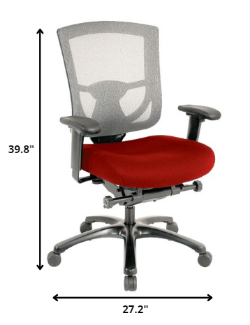 27.2" x 25.6" x 39.8" Red Mesh/Fabric Chair-1