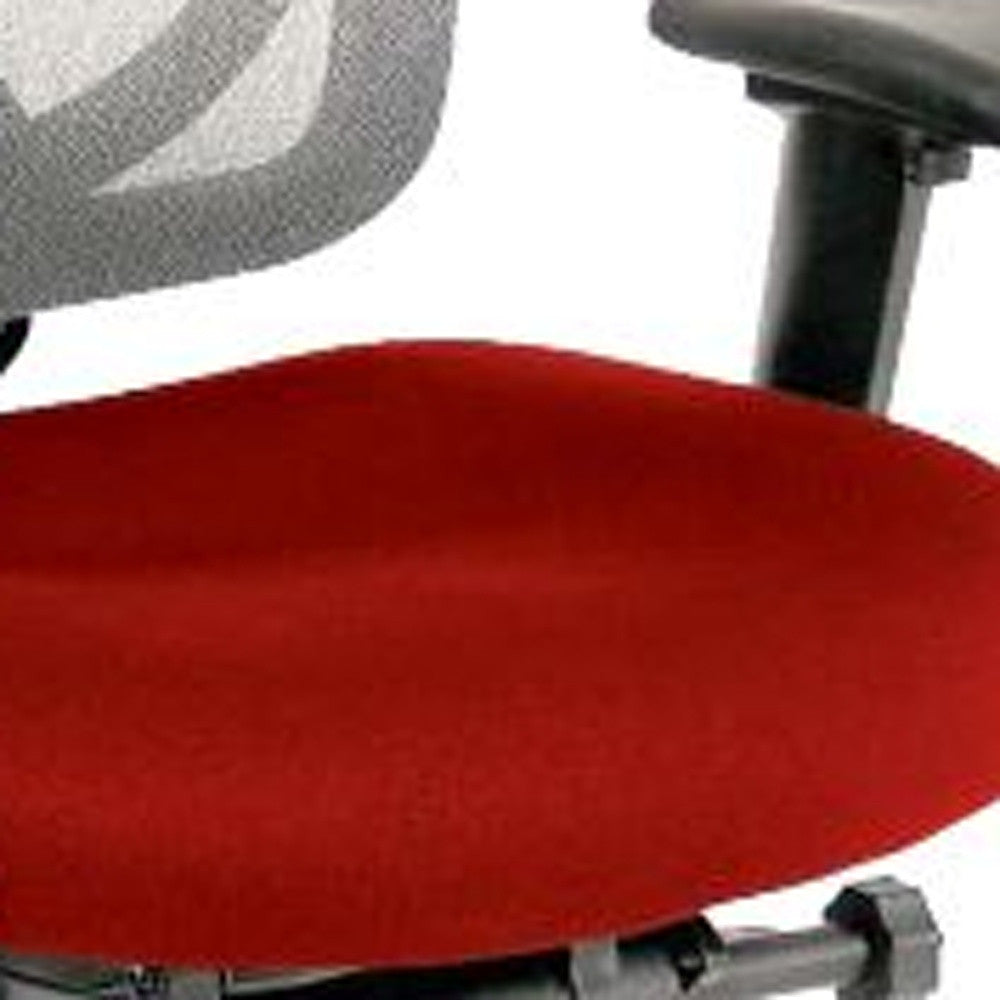 27.2" x 25.6" x 39.8" Red Mesh/Fabric Chair-2