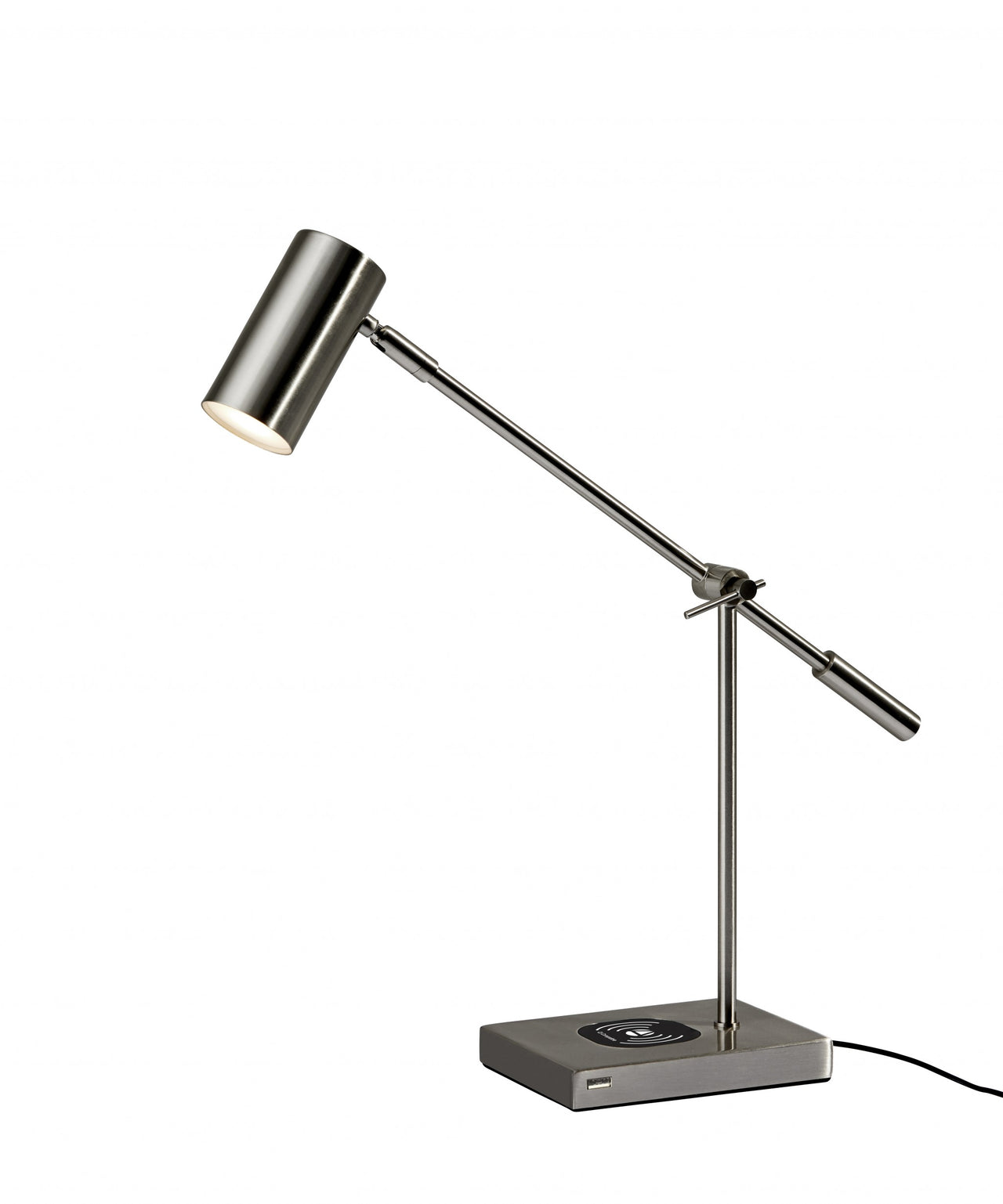 5" X 22.5"  X 12.25-22.25" Brushed Steel Metal LED Desk Lamp-0