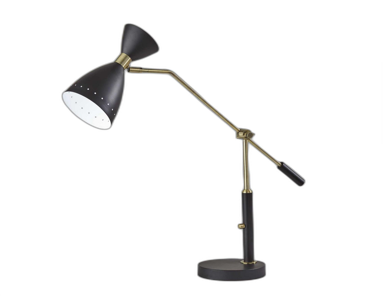 Brass Cinch Black Metal Adjustable Desk Lamp-5