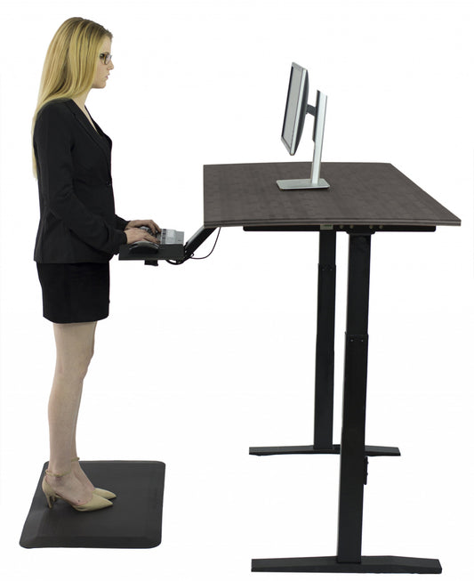 48" Black Bamboo Adjustable Computer Desk-0