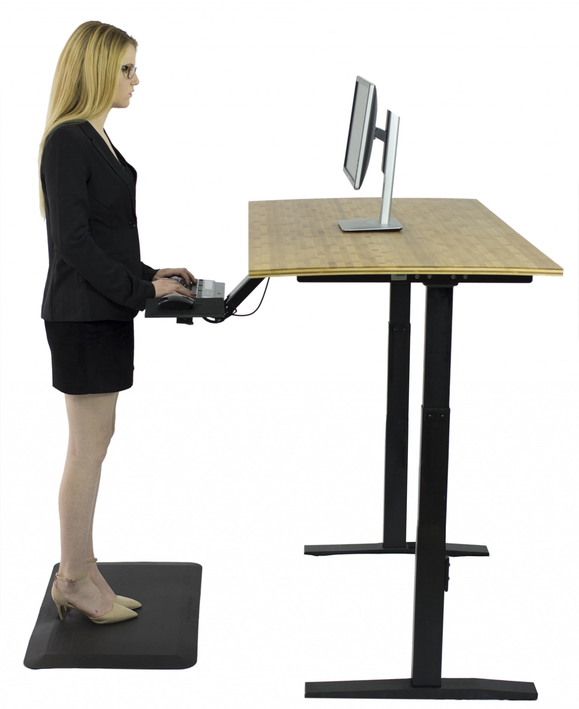 Natural Bamboo Dual Motor Electric Office Adjustable Computer Desk-0
