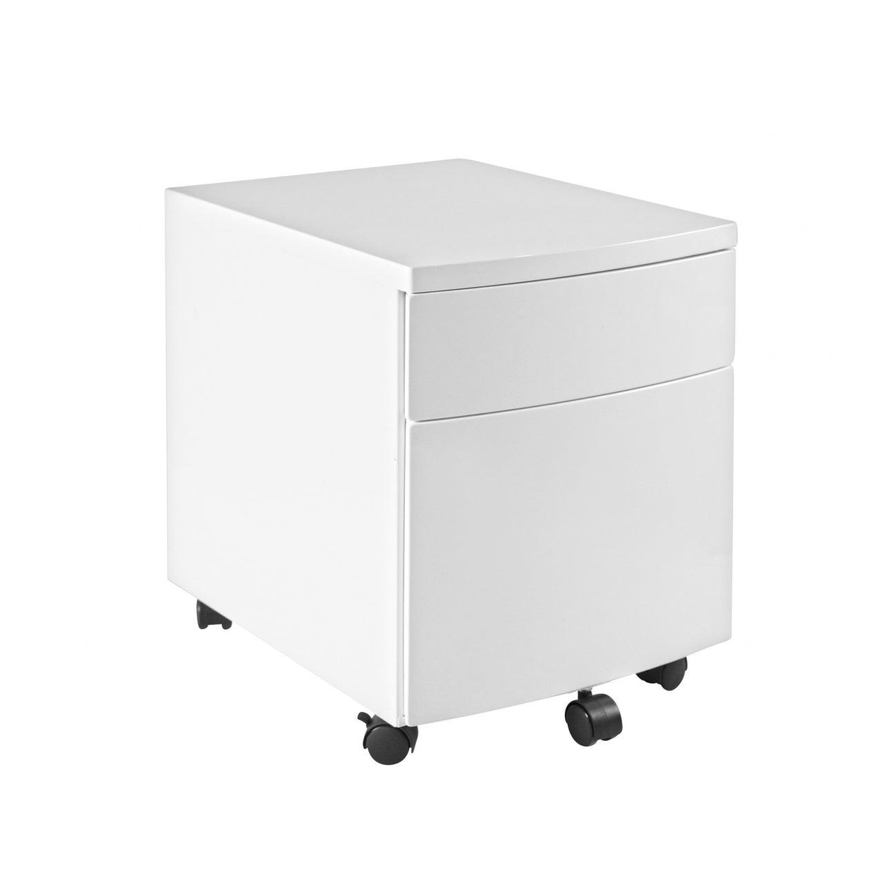 White Two Drawer Rolling Filing Cabinet-1