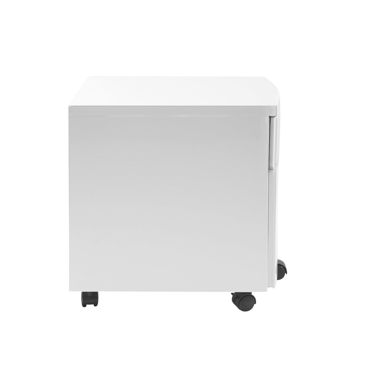 White Two Drawer Rolling Filing Cabinet-2