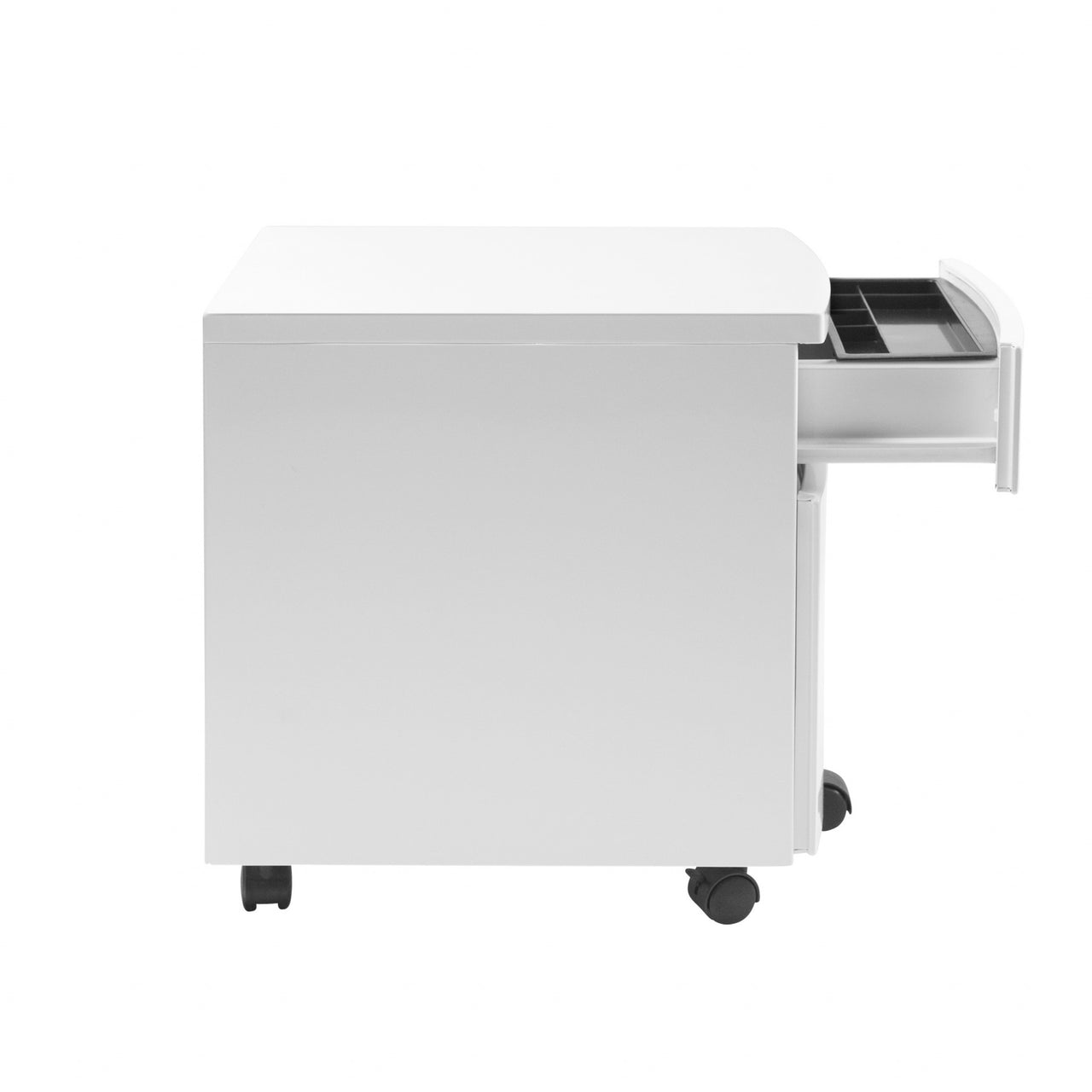 White Two Drawer Rolling Filing Cabinet-3