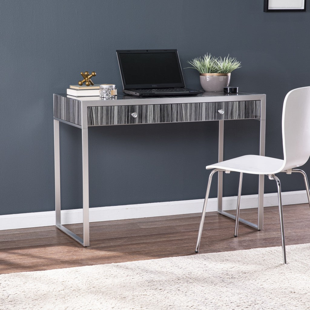 Black And Silver Writing Desk-0