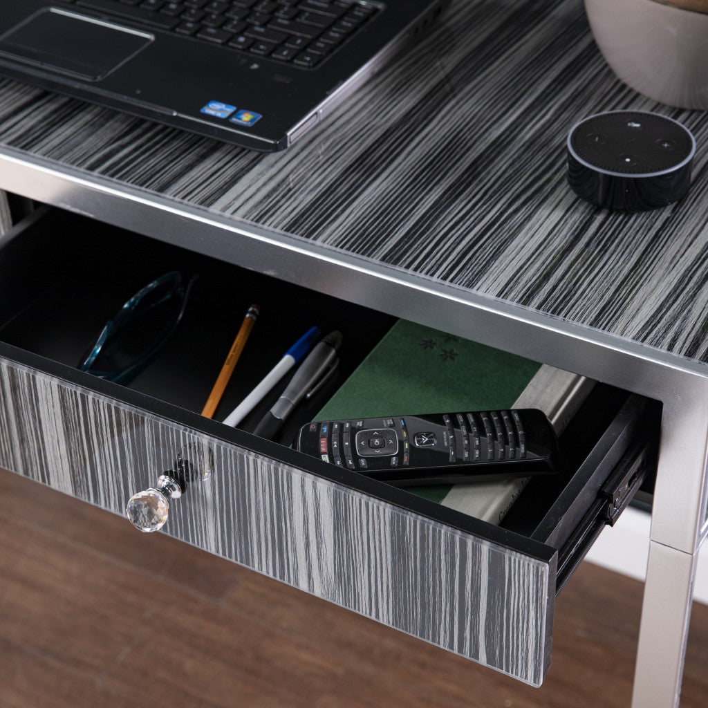 Black And Silver Writing Desk-1