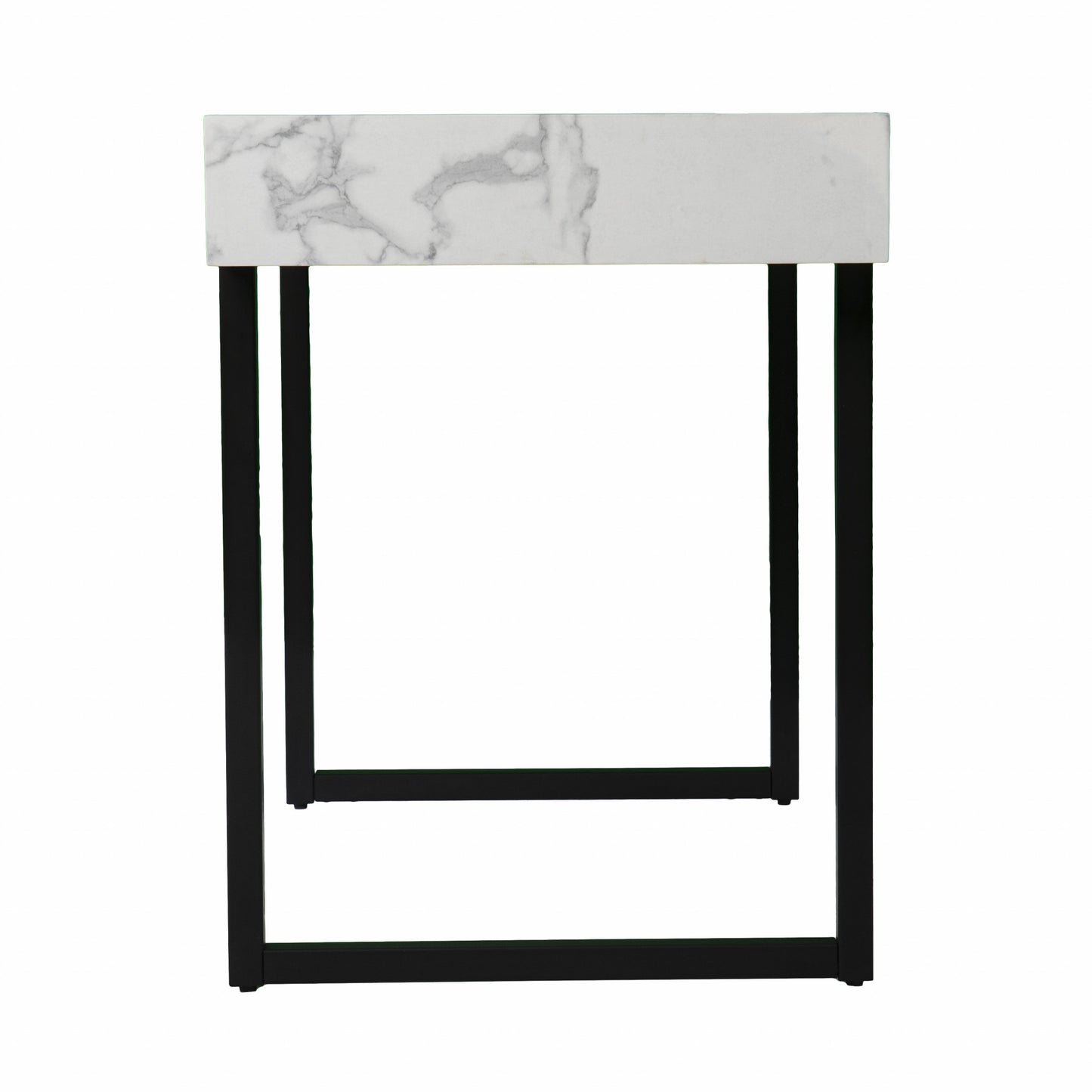 White Faux Marble Topped Desk-5