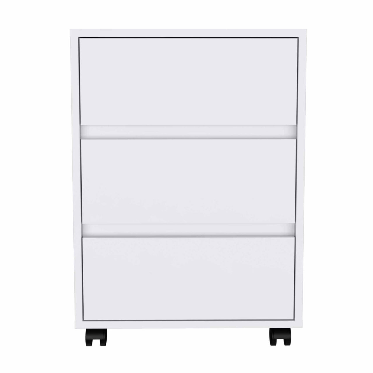 White Three Drawer Rolling Cabinet-1