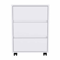 Thumbnail for White Three Drawer Rolling Cabinet-1