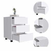 Thumbnail for White Three Drawer Rolling Cabinet-5