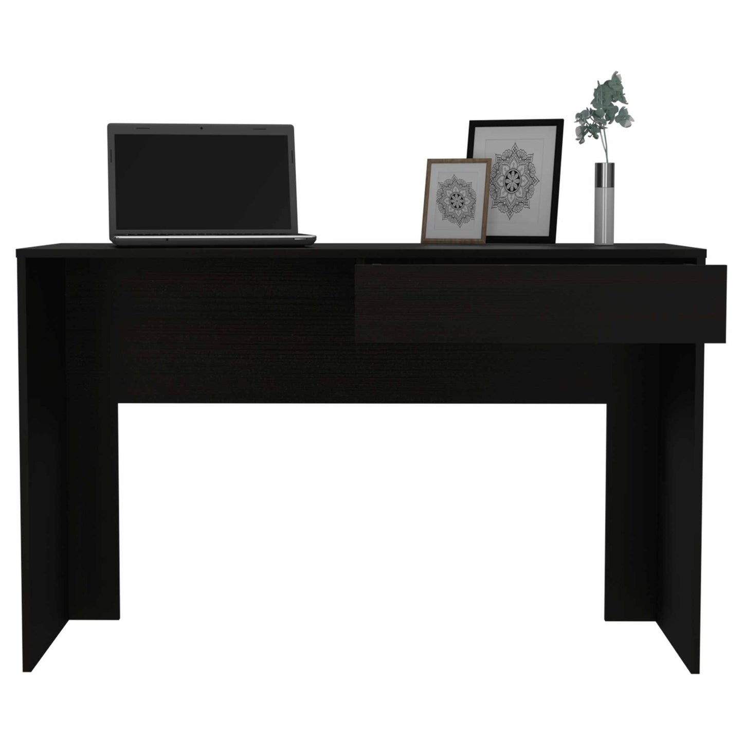 Clio Black Computer Desk with Drawer-4