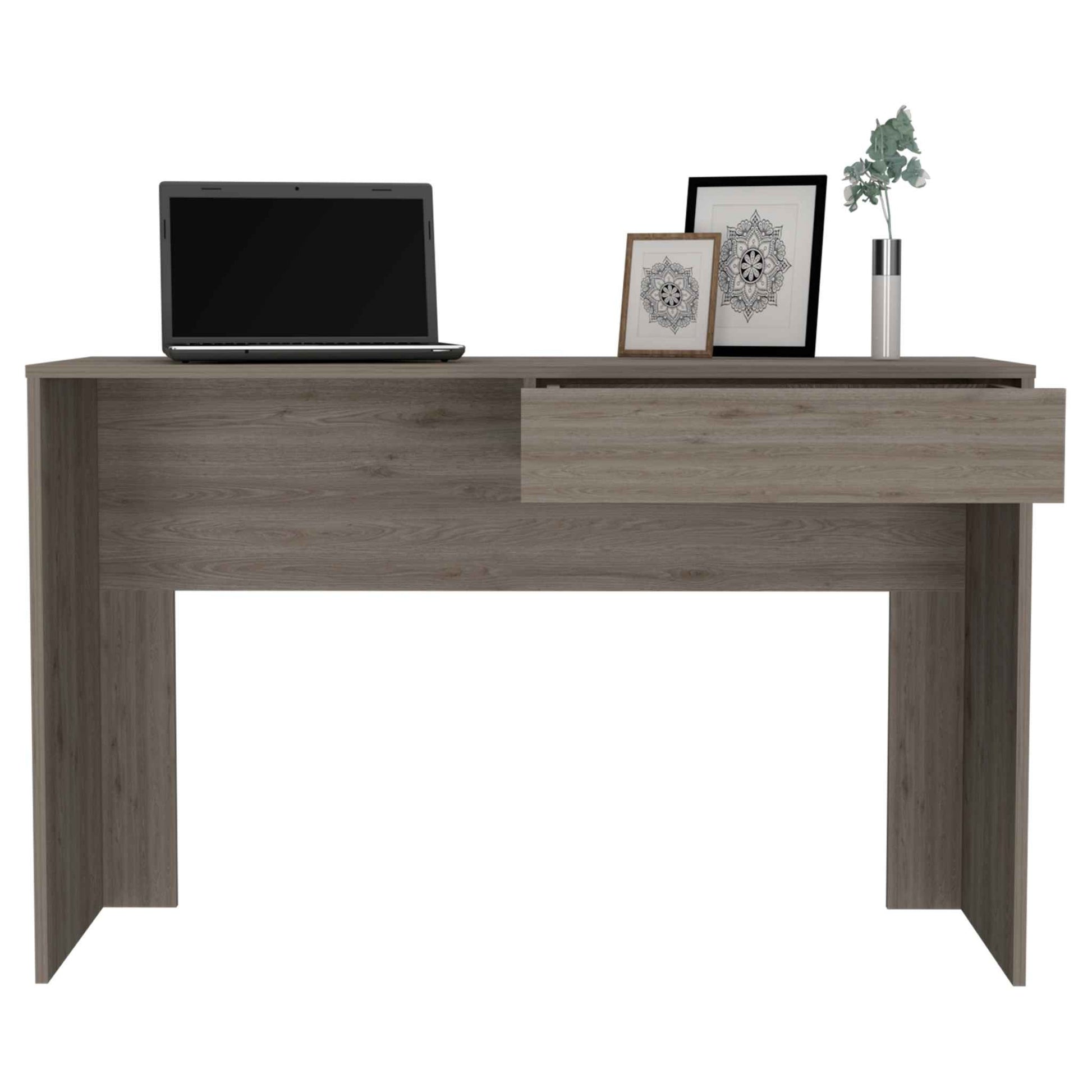 Clio Light Gray Computer Desk with Drawer-4