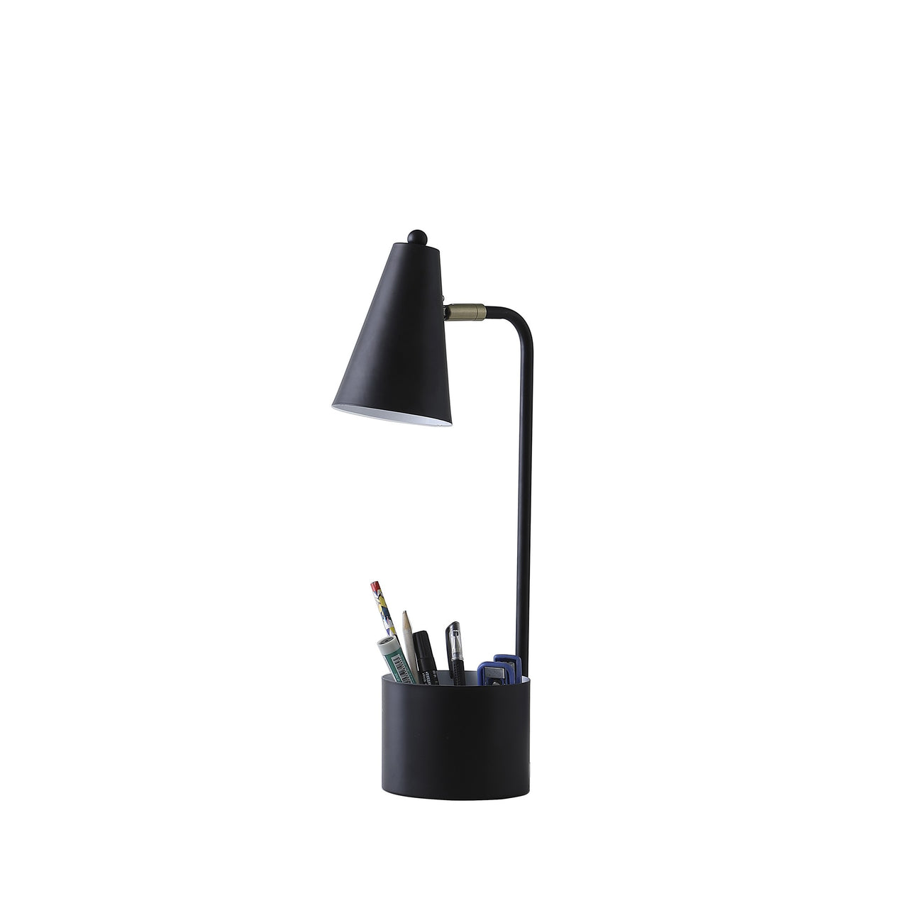 20” Compact Black Student Metal Desk Lamp-0