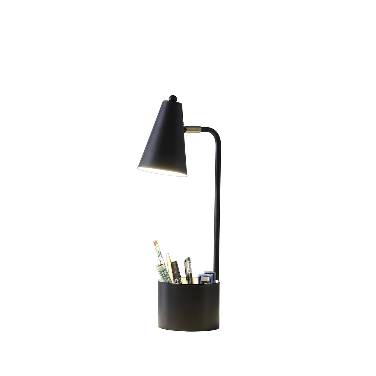 20” Compact Black Student Metal Desk Lamp-1
